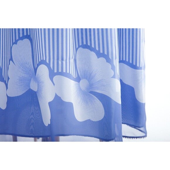 Vtg Lord & Taylor Blue And White  Stripe Dress With Belt Bows Imprinted On Base - Picture 2 of 8